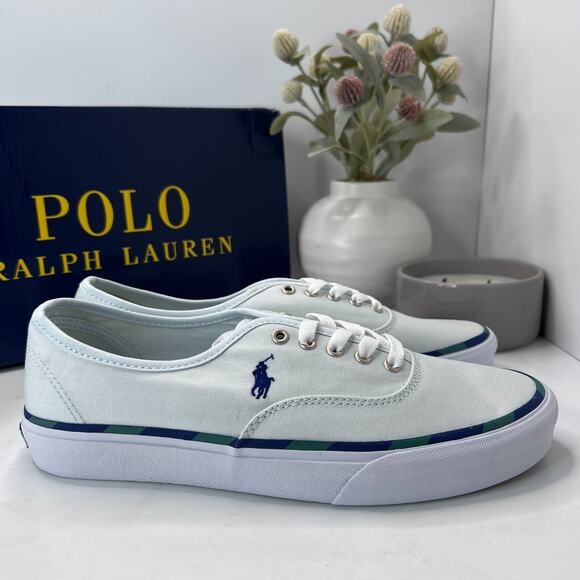 Polo Ralph Lauren Keaton Pony Low-Top Canvas Sneaker Light Blue Men 9.5D NWB - Picture 3 of 10